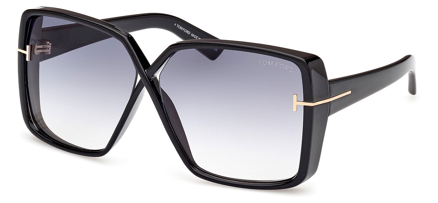 Tom Ford FT1117 Yvonne Sunglasses - Shiny Black / Smoke Gradient