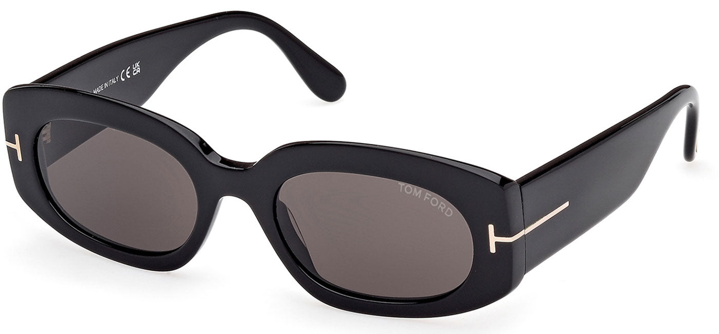Tom Ford FT1187 Cielle Sunglasses - Shiny Black / Smoke