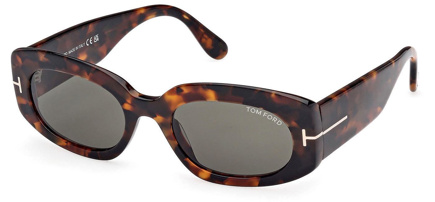 Tom Ford FT1187 Cielle Sunglasses - Dark Havana / Green