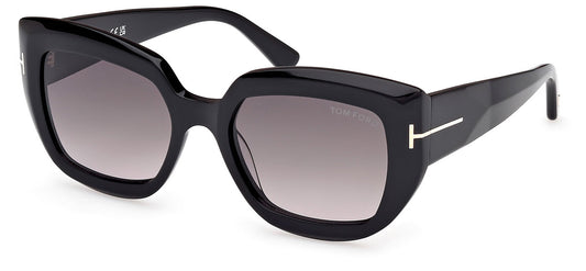 Tom Ford FT1192 Saltzman Sunglasses - Shiny Black / Gradient Smoke