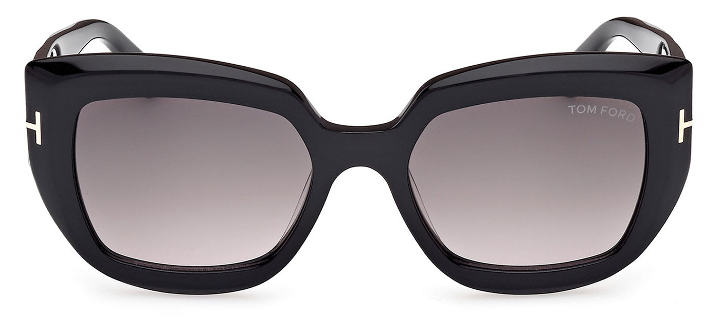 Tom Ford FT1192 Saltzman Sunglasses - Shiny Black / Gradient Smoke
