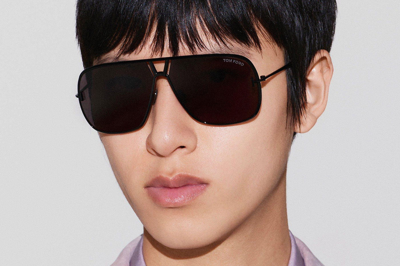 Tom Ford FT1204 Stavros Sunglasses - Shiny Black / Smoke
