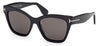 Tom Ford FT1217 Elvira Sunglasses - Shiny Black / Smoke