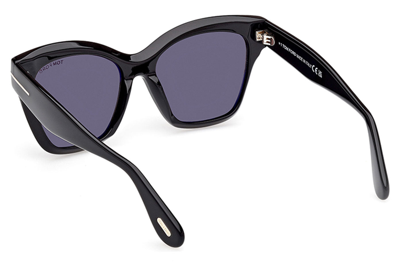 Tom Ford FT1217 Elvira Sunglasses - Shiny Black / Smoke