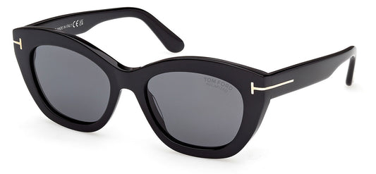 Tom Ford FT1285 Linda-02 Sunglasses - Shiny Black / Smoke Polarised