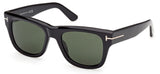 Tom Ford FT1304 Finn-02 Sunglasses - Shiny Black / Green