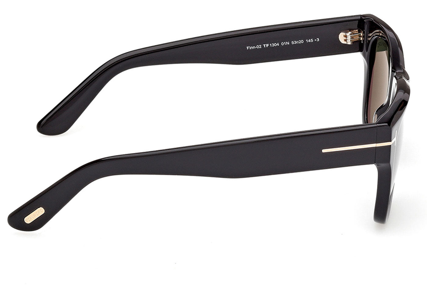 Tom Ford FT1304 Finn-02 Sunglasses - Shiny Black / Green