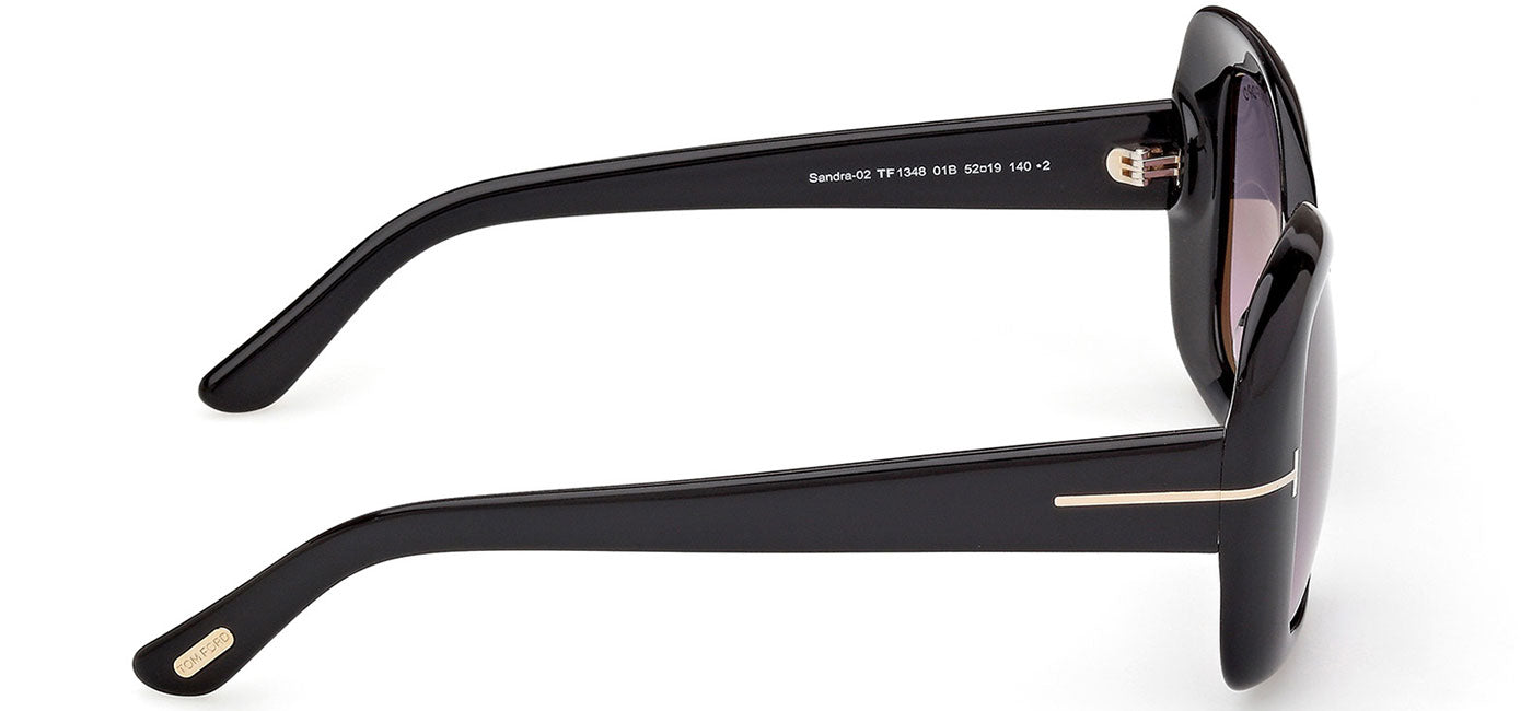 Tom Ford FT1348 Sandra-02 Sunglasses - Shiny Black/ Smoke Gradient
