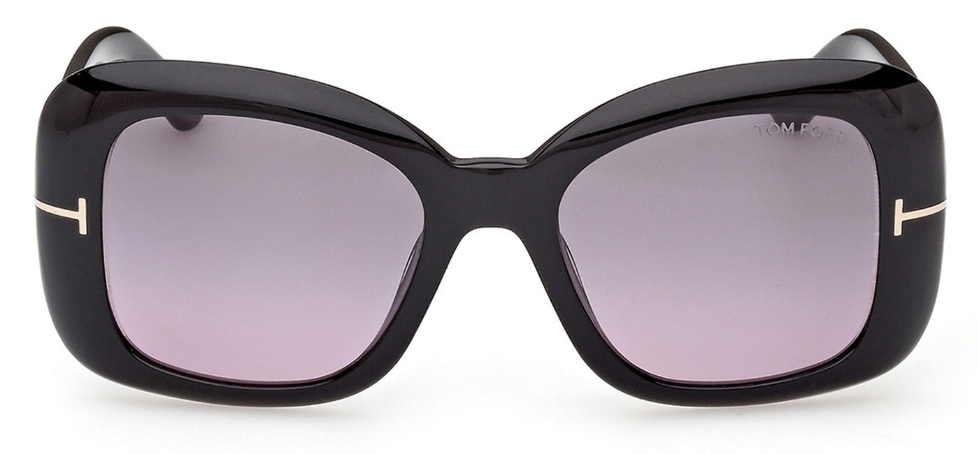 Tom Ford FT1348 Sandra-02 Sunglasses - Shiny Black/ Smoke Gradient