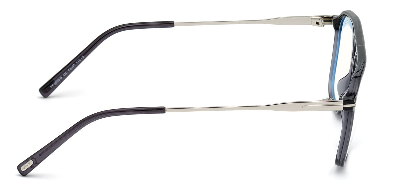 Tom Ford FT5665-B Glasses - Transparent Grey & Silver