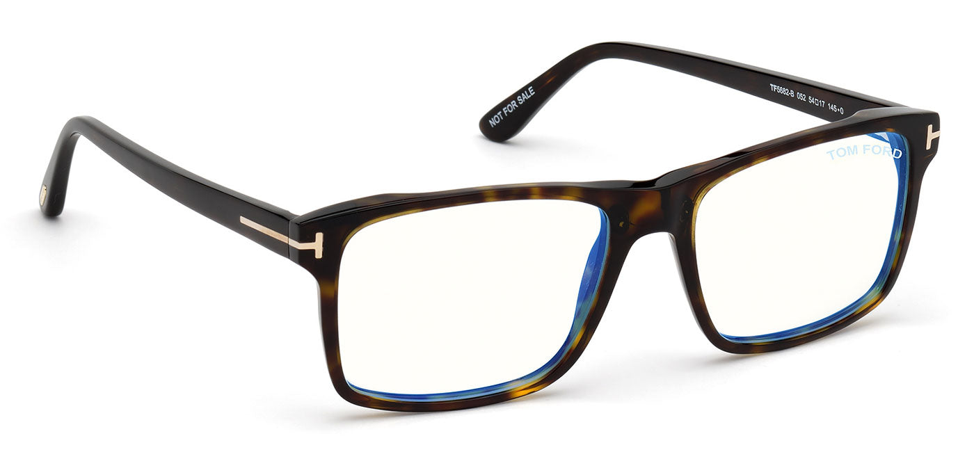 Tom Ford FT5682-B Glasses - Dark Havana & Clip-On (Dark Havana / Brown)