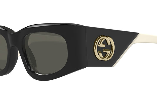 Gucci GG1664S Sunglasses - Black / Ivory / Grey