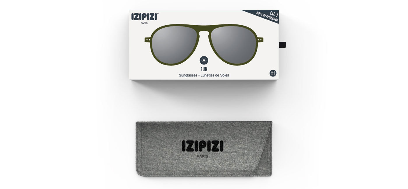 IZIPIZI #I Sunglasses - Kaki Green / Grey