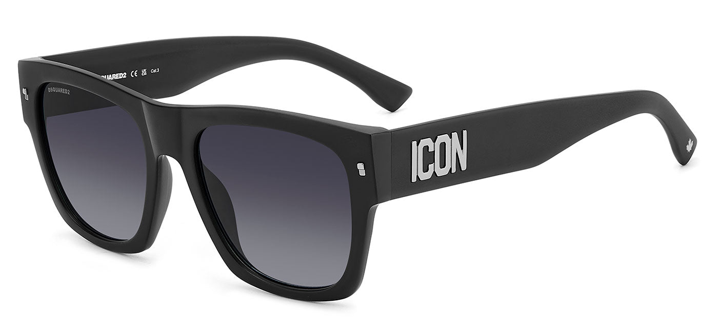 DSQUARED2 ICON 0004/S Sunglasses - Matte Black Palladium / Dark Grey Gradient
