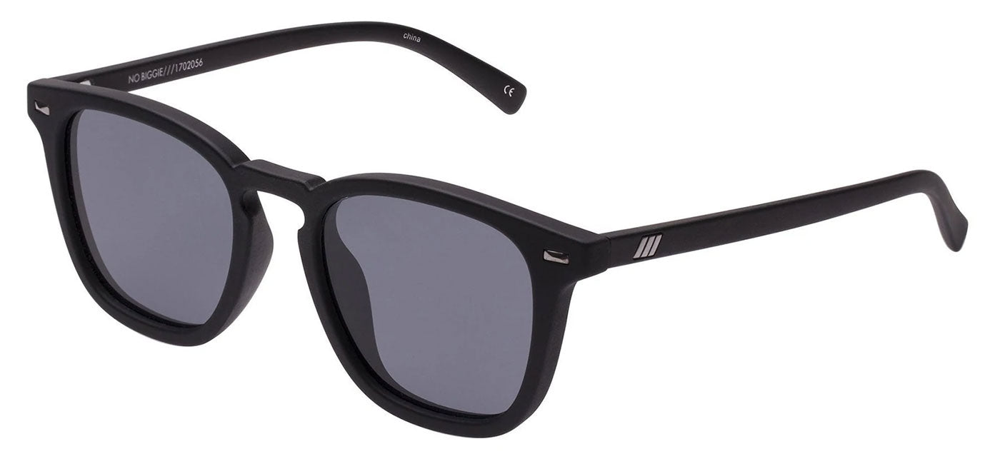 Le Specs No Biggie Sunglasses - Black Rubber / Smoke Polar