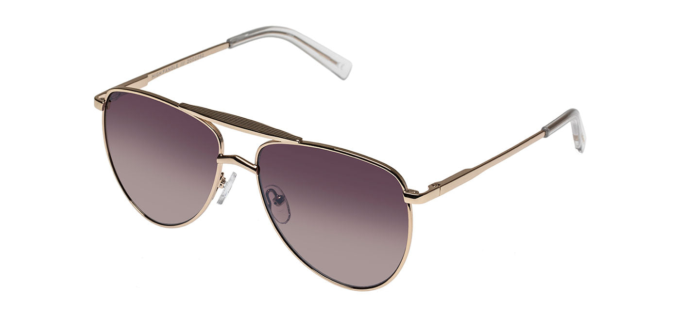 Le Specs High Fangle Sunglasses - Gold / Purple Gradient
