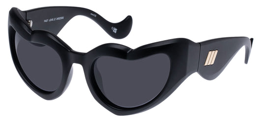 Le Specs Fast Love Sunglasses - Matte Black / Smoke Mono