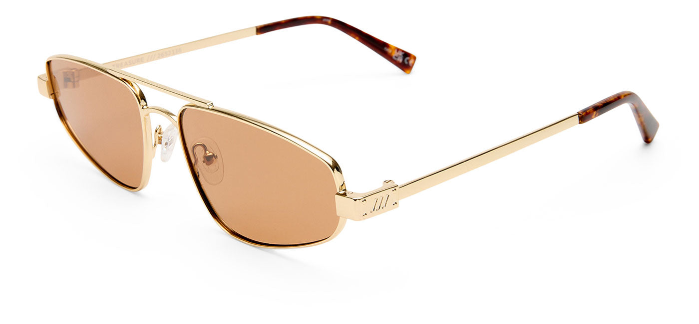 Le Specs Treasure Sunglasses - Gold / Chocolate Mono