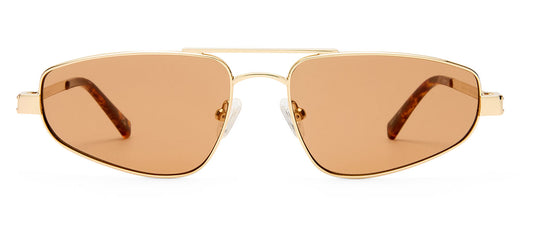Le Specs Treasure Sunglasses - Gold / Chocolate Mono