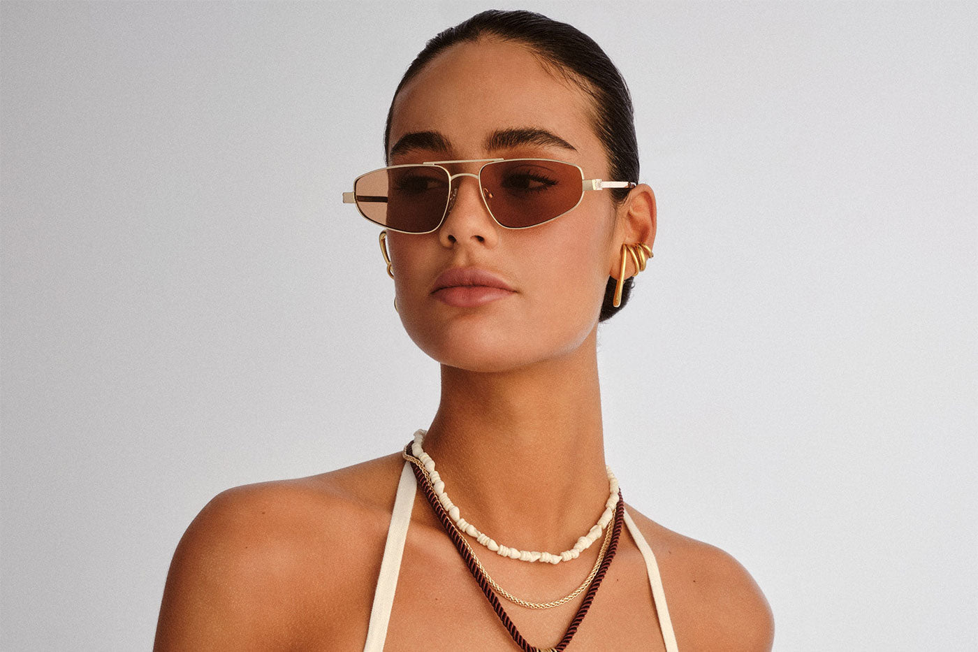 Le Specs Treasure Sunglasses - Gold / Chocolate Mono