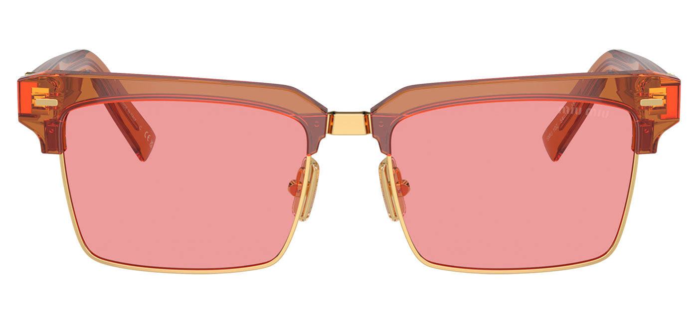 Miu Miu MU 10ZS Sunglasses - Caramel Transparent / Pink