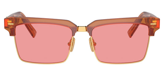 Miu Miu MU 10ZS Sunglasses - Caramel Transparent / Pink