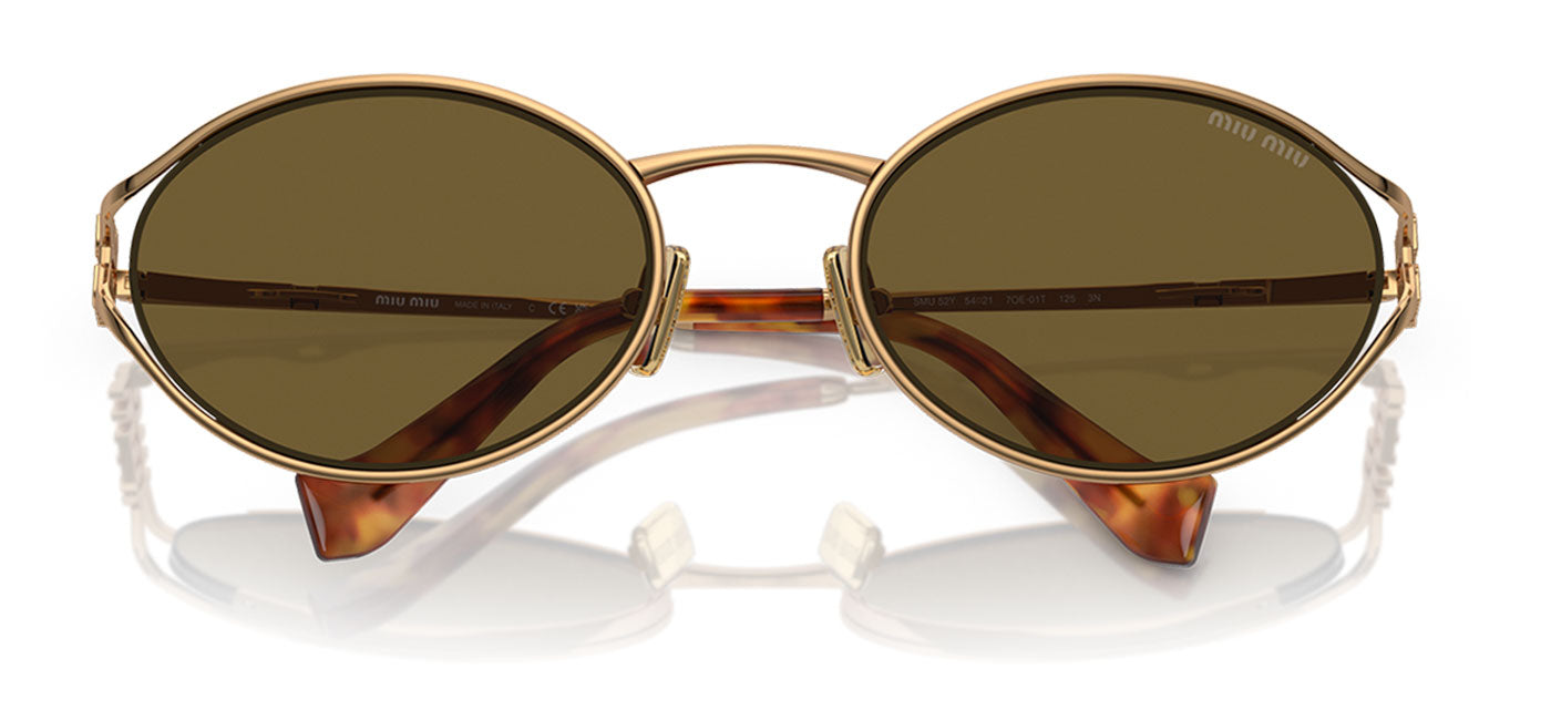 Miu Miu MU 52YS Sunglasses - Brass Gold / Dark Brown
