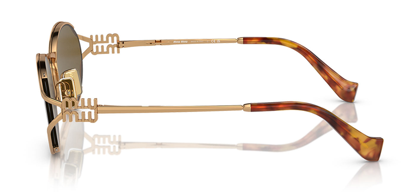 Miu Miu MU 52YS Sunglasses - Brass Gold / Dark Brown