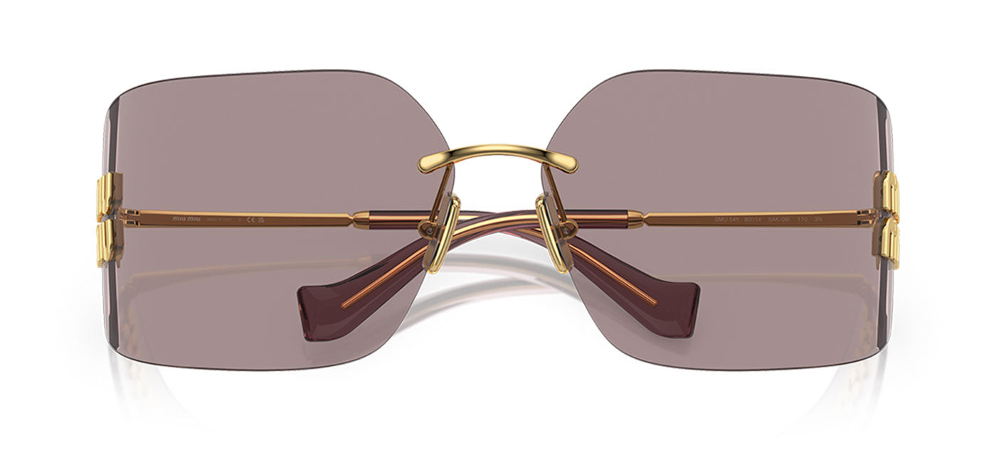 Miu Miu MU 54YS Sunglasses - Gold / Light Purple Brown
