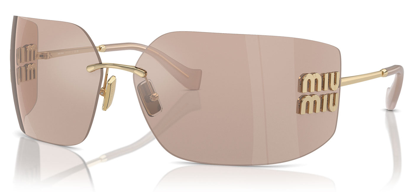 Miu Miu MU 54YS Sunglasses - Pale Gold / Pink Mirror