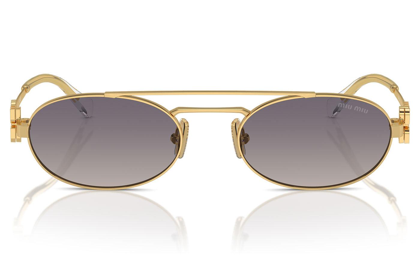 Miu Miu MU 54ZS Sunglasses - Gold / Grad Blue Mirror Silver Int