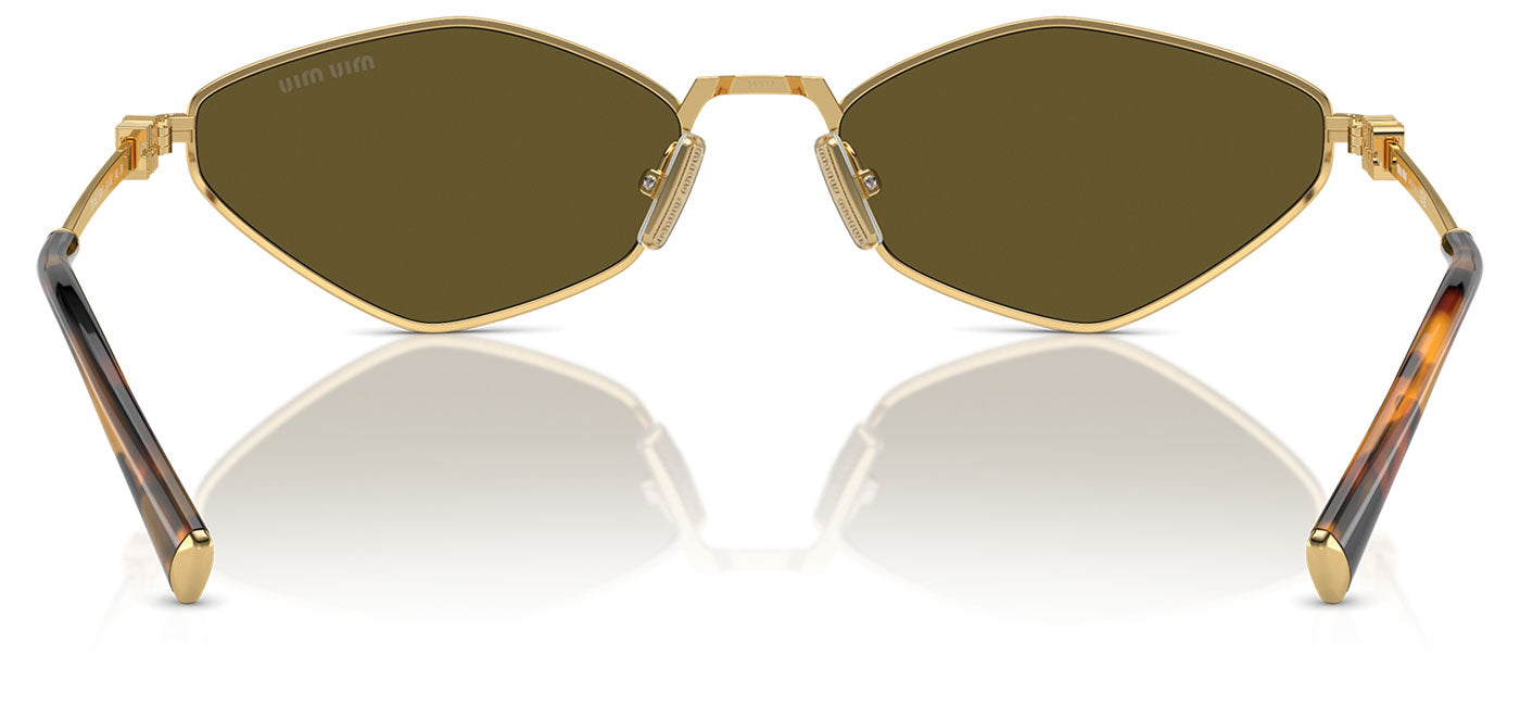 Miu Miu MU 56ZS Sunglasses - Gold / Dark Brown