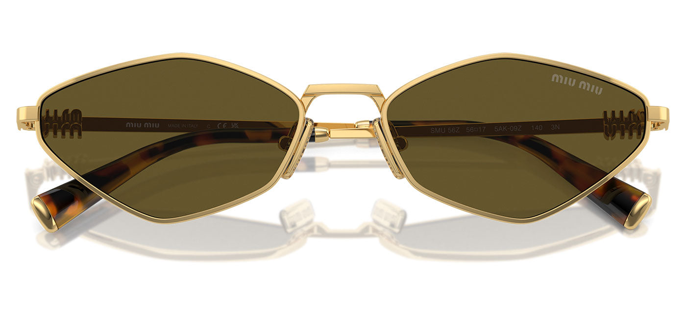 Miu Miu MU 56ZS Sunglasses - Gold / Dark Brown