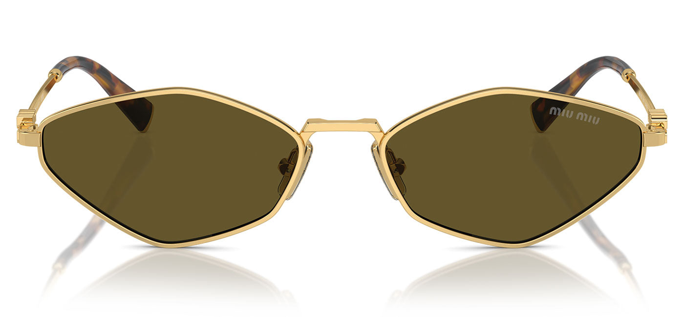Miu Miu MU 56ZS Sunglasses - Gold / Dark Brown