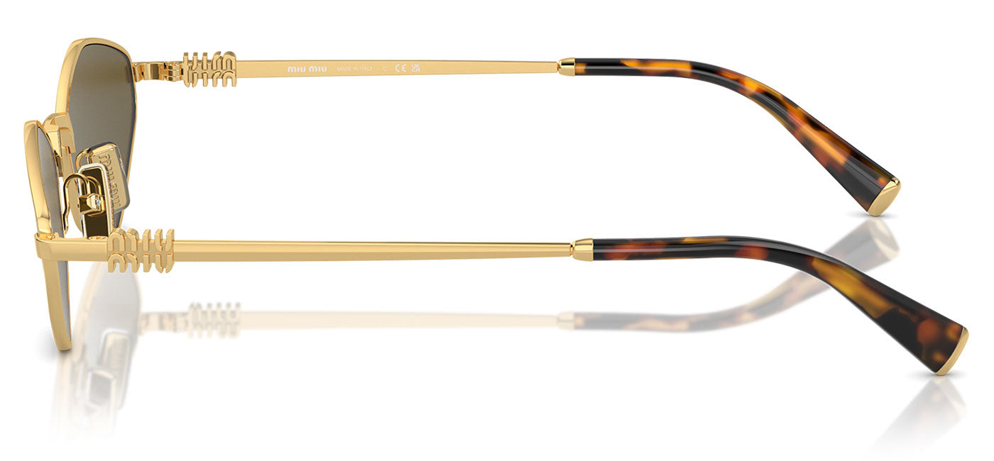 Miu Miu MU 56ZS Sunglasses - Gold / Dark Brown