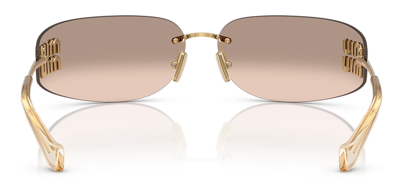 Miu Miu MU A51S Sunglasses - Gold / Light Brown Mirror Bronze Grad