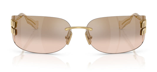 Miu Miu MU A51S Sunglasses - Gold / Light Brown Mirror Bronze Grad
