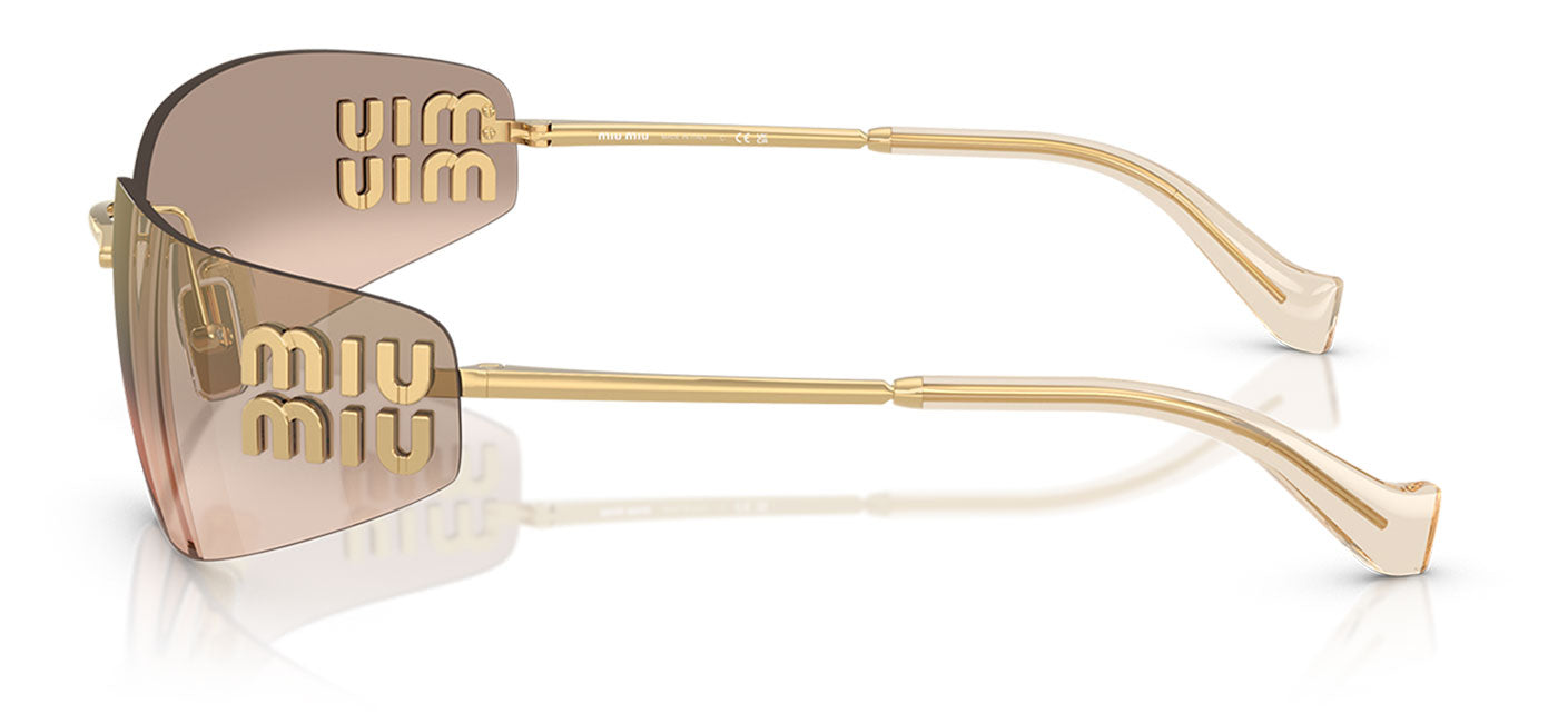 Miu Miu MU A51S Sunglasses - Gold / Light Brown Mirror Bronze Grad