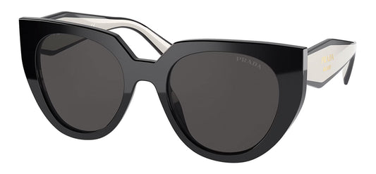 Prada PR 14WS Sunglasses - Black and Talc / Dark Grey