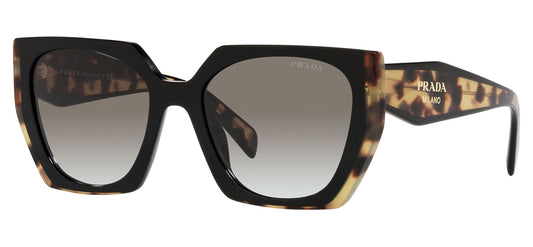 Prada PR 15WS Sunglasses - Black &amp; Medium Tortoise / Grey Gradient