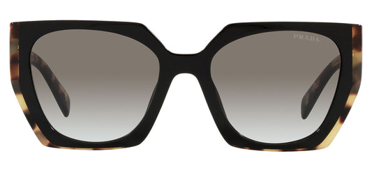 Prada PR 15WS Sunglasses - Black &amp; Medium Tortoise / Grey Gradient