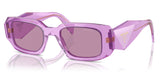 Prada PR 17WS Sunglasses - Transparent Amethyst / Dark Violet Mirror Silver