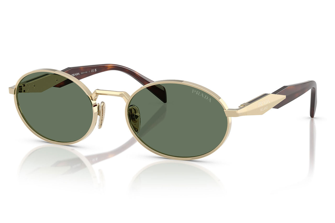 Prada PR 65ZS Sunglasses - Pale Gold / Dark Green