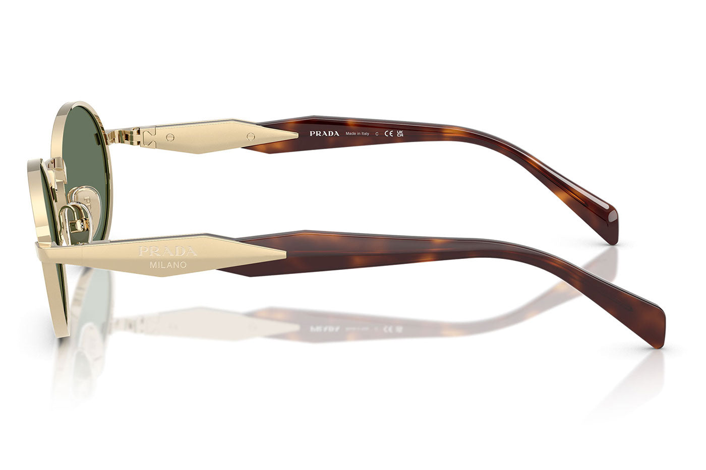 Prada PR 65ZS Sunglasses - Pale Gold / Dark Green