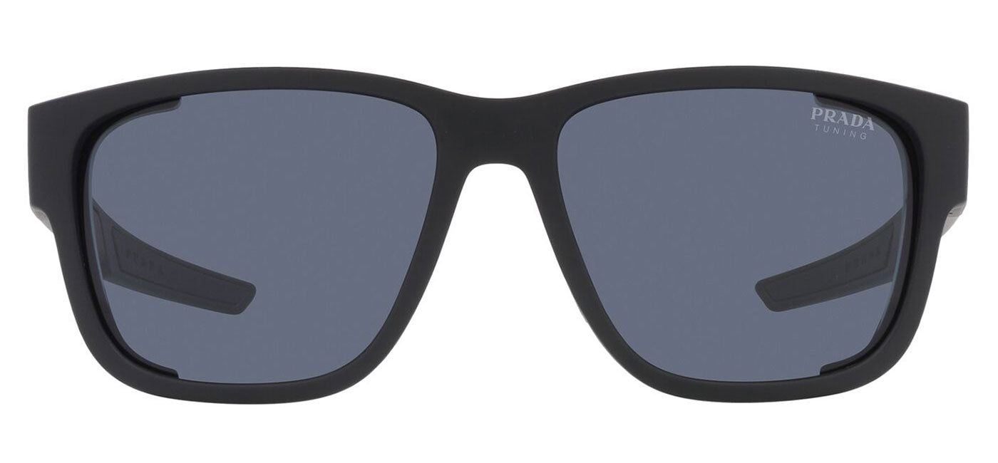 Prada Linea Rossa PS 07WS Sunglasses - Black Rubber / Blue