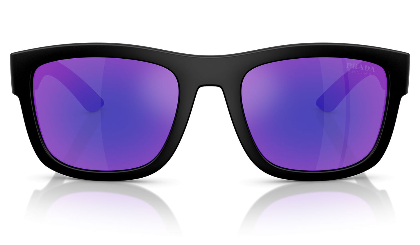 Prada Linea Rossa PS 01ZS Sunglasses - Matte Black / Dark Blue Mirror Violet