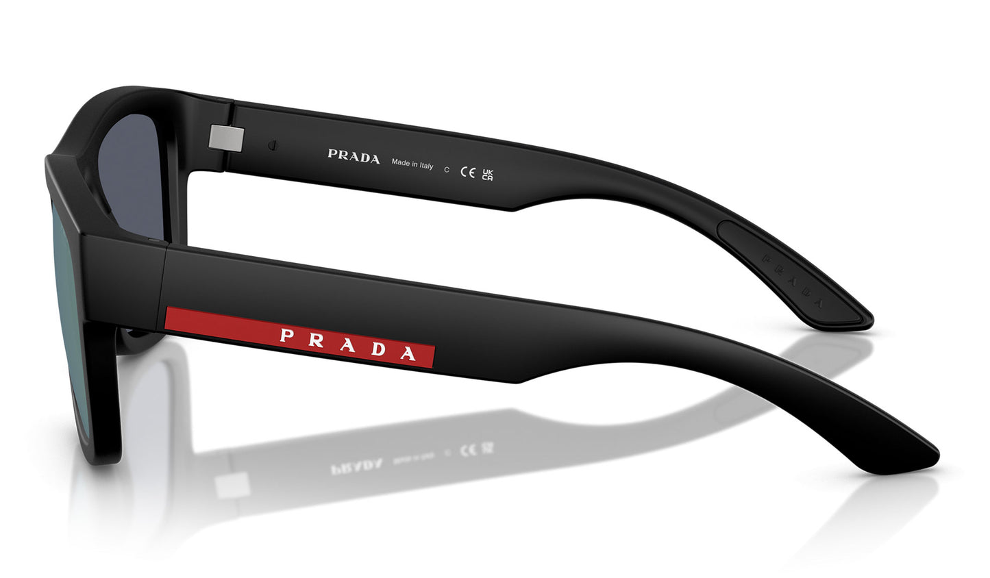 Prada Linea Rossa PS 01ZS Sunglasses - Matte Black / Dark Blue Mirror Violet