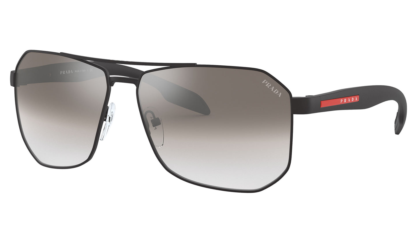 Prada Linea Rossa PS 51VS Sunglasses - Matte Black / Gradient Grey Mirror Silver