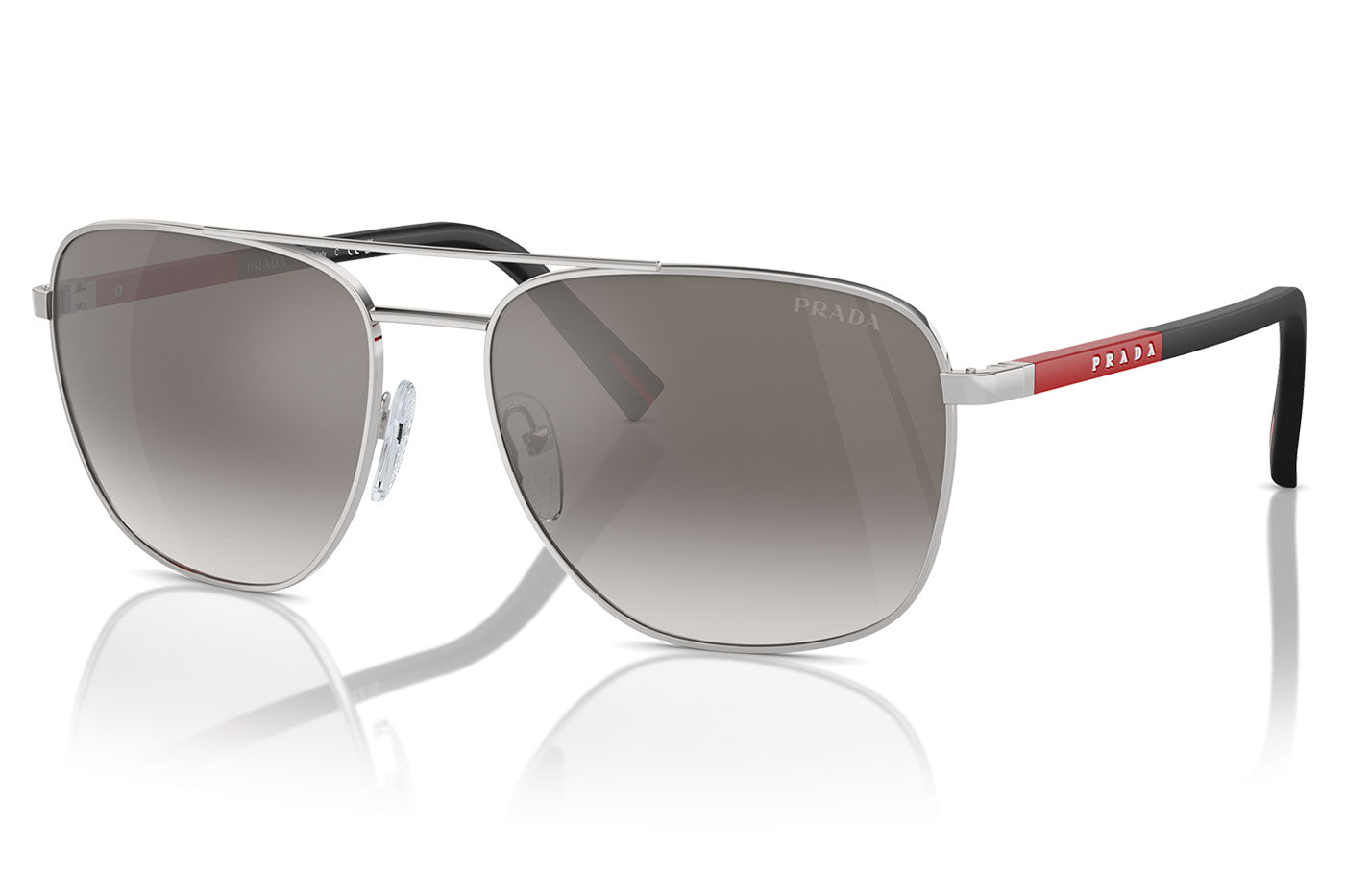 Prada Linea Rossa PS 54ZS Sunglasses - Silver / Gradient Grey Mirror Silver