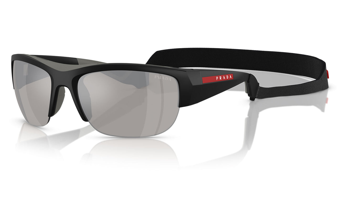 Prada Linea Rossa PS A01S Sunglasses - Nero Opaco / Light Grey Mirror Silver